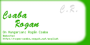 csaba rogan business card
